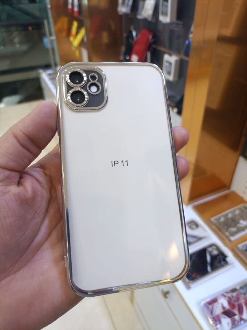 قاب شفاف دور رنگی و محافظ لنز مشکی iphone 11